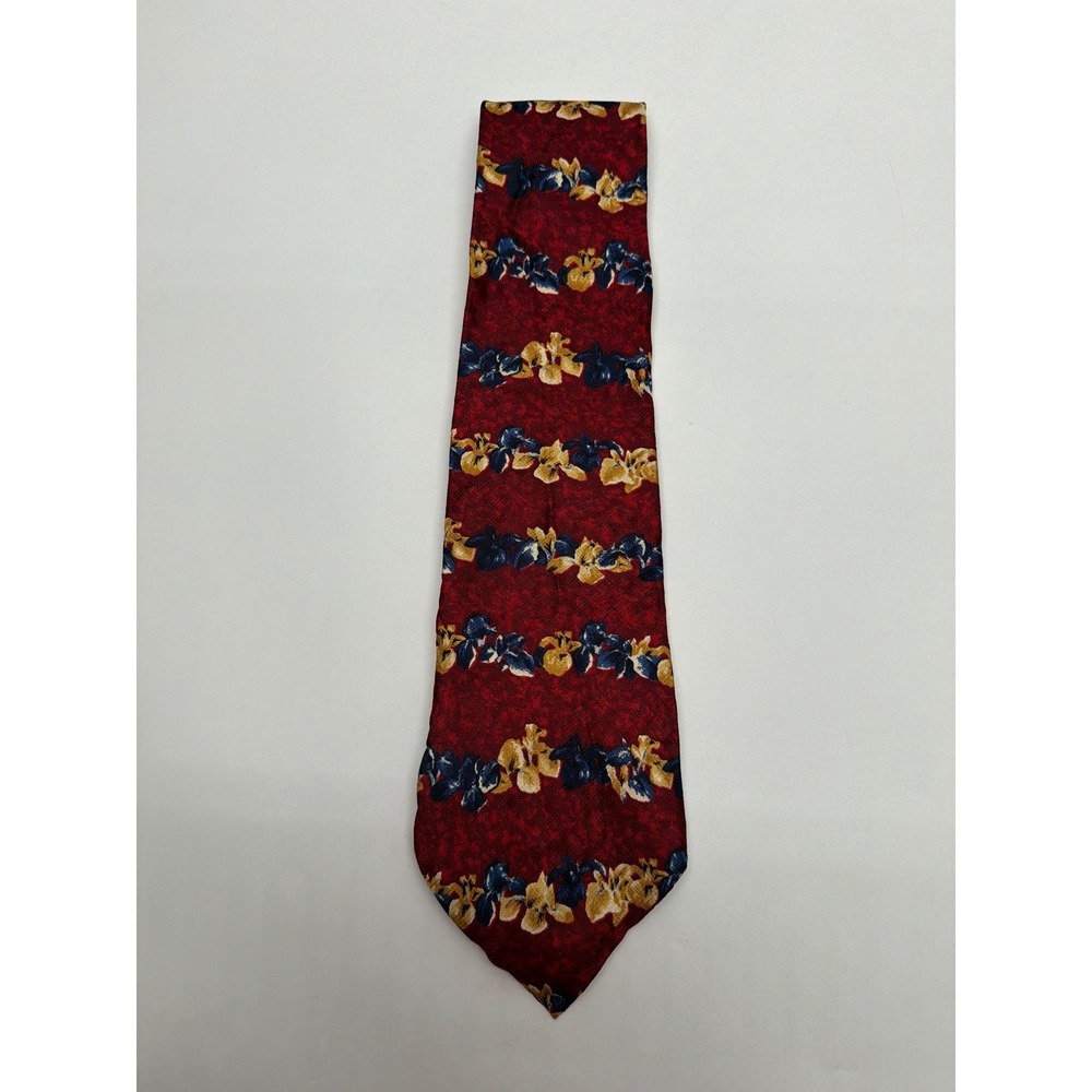 The Metropolitan Museum of Art Men Burgundy Floral Silk Tie The Met 58"